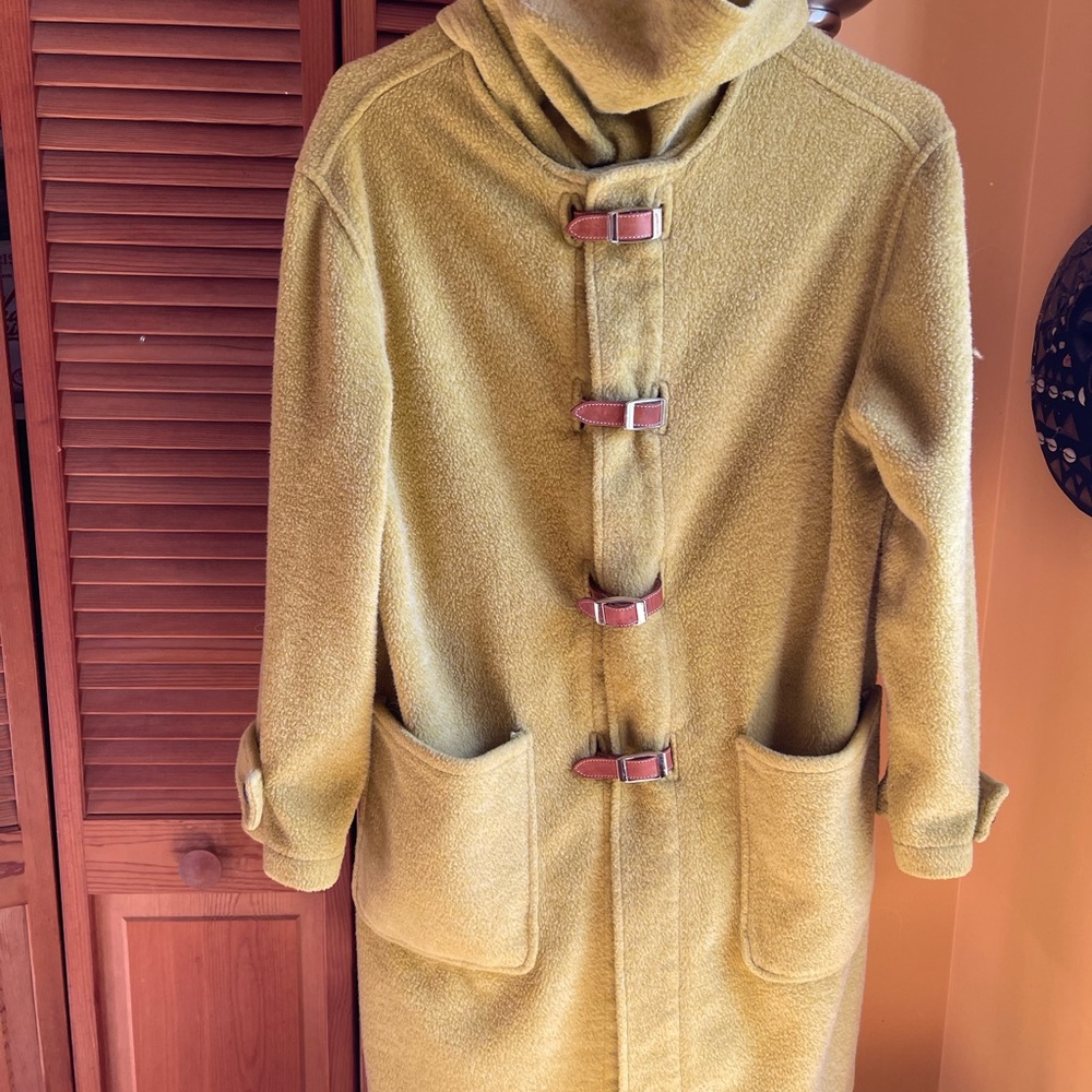 Fjällräven Green-Yellow Wool Blend  Fleece Coat - Picture 2 of 9
